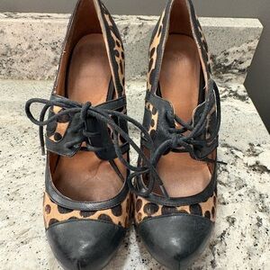 Topshop Leopard Print Lace-Up Women's Shoes